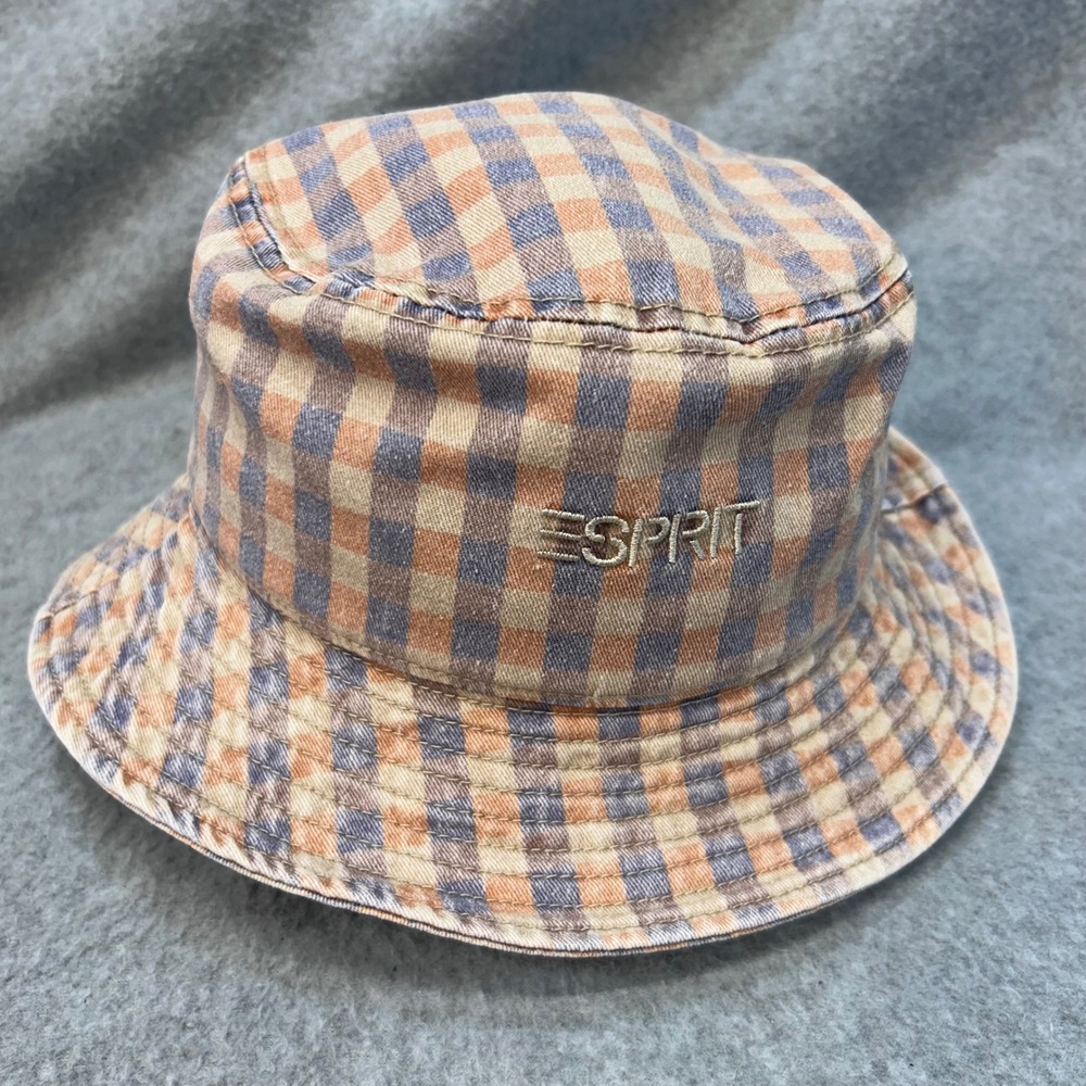 Esprit Gingham Check Unisex Multicolor Bucket Hat Embroidered Logo One Size